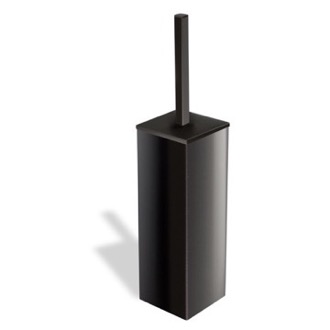 Toilet Brush Toilet Brush Holder, Black, Wall Mounted, Square, Brass StilHaus U039M-23